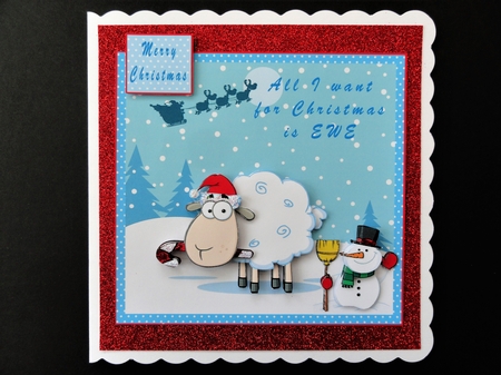 All I want for Christmas is Ewe - decoupage by Valerie Spowart