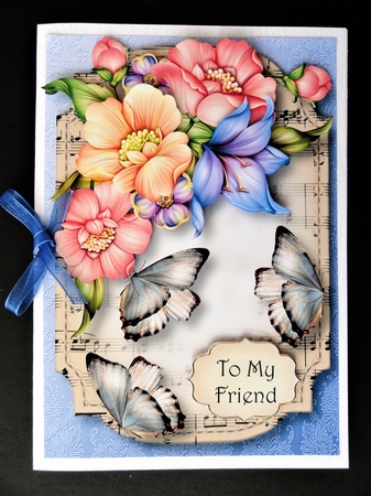 Sheet Music & Butterflies - Pastel Blooms by Valerie Spowart