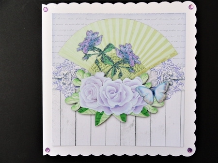 Vintage fan & Roses by Valerie Spowart