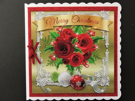 CHRISTMAS ROSES 7X7 CARD TOPPER by Valerie Spowart