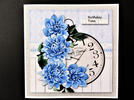 Vintage Clock & Dahlias by Valerie Spowart