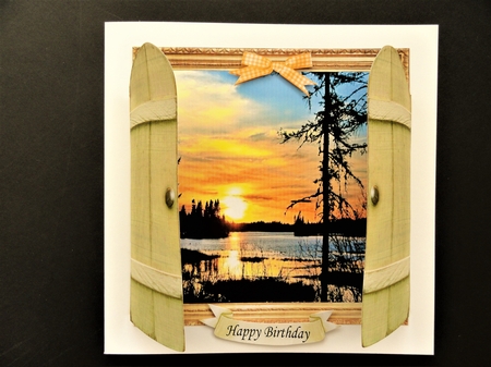 THROUGH THE GARDEN GATES SUNSET UNISEX MULTI USE GET WELL BIRTHDAY ETC 6x6 by Valerie Spowart