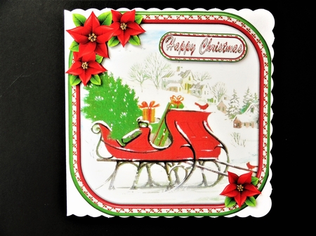 JJ CHRISTMAS SLEIGH 8X8 by Valerie Spowart