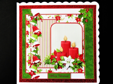 Bells , candles and ponsettias by Valerie Spowart