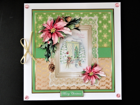 Poinsettia and Christmas animals by Valerie Spowart