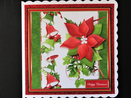 red poinsettia and bells by Valerie Spowart
