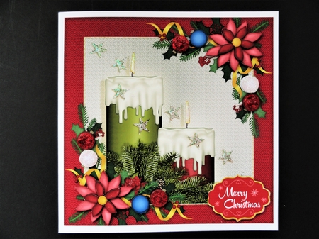 Christmas Decoration 8x8 Card Front 2 by Valerie Spowart