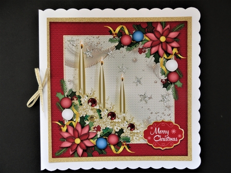 Christmas Decoration 8x8 Card Front 4 by Valerie Spowart
