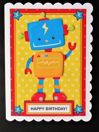 Robot Birthday Card by Valerie Spowart