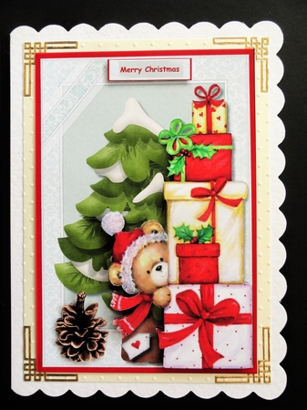 Cute Christmas Teddie by Valerie Spowart
