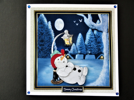 Snowman having a nap by Valerie Spowart