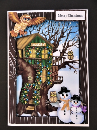 Snowmen At The Christmas Owlery by Valerie Spowart