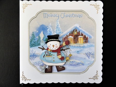 Snowman and mouse and bird friend by Valerie Spowart
