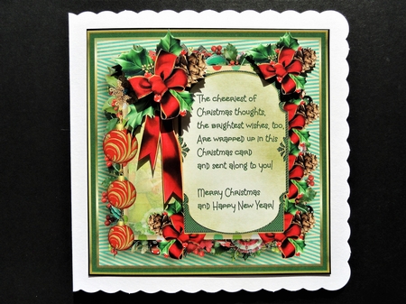 Holly and baubles  by Valerie Spowart