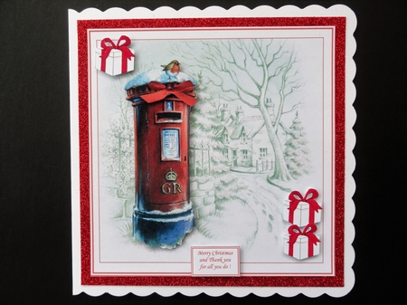 6x6 POST MAN / LADY MAILMAN / LADY MERRY CHRISTMAS by Valerie Spowart
