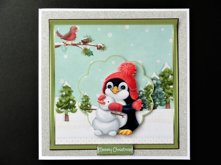 Penguin and snowman by Valerie Spowart