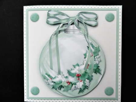 Green Holly Bauble, Card, and Gift Box Mini Kit by Valerie Spowart