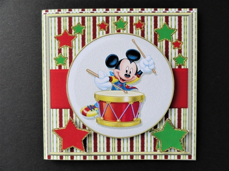 3D Bauble Card And Gift Box The Drummer Mouse by Valerie Spowart