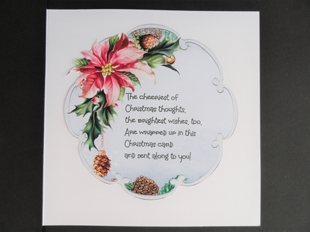 Poinsettia toppers with verse by Valerie Spowart