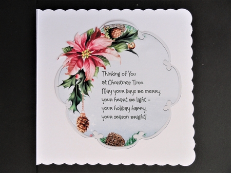 Poinsettia toppers with verse by Valerie Spowart
