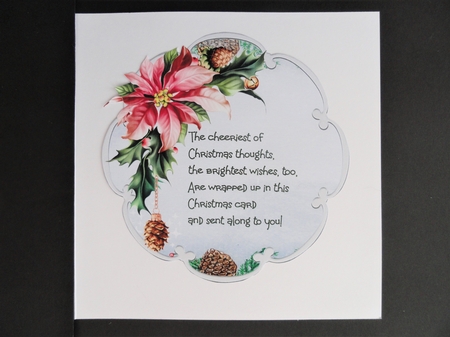 Poinsettia toppers with verse by Valerie Spowart