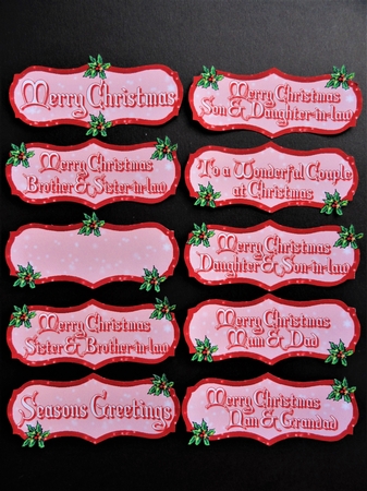Red Festive Holly Greeting Tags  by Valerie Spowart