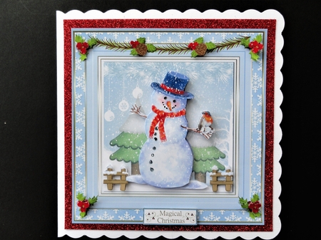 Snowman & Robin Christmas Topper by Valerie Spowart
