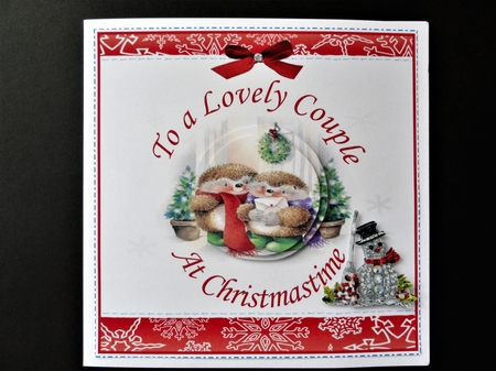 LOVELY COUPLE AT CHRISTMASTIME WITH REALISTIC DIAMANTE SNOWMAN by Valerie Spowart