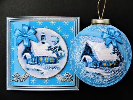 3D Bauble Card And Gift Box Christmas Church Kit.2 by Valerie Spowart