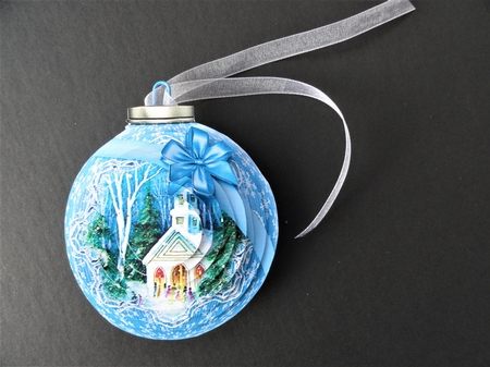 3D Bauble Card And Gift Box Christmas Church Kit.6 by Valerie Spowart