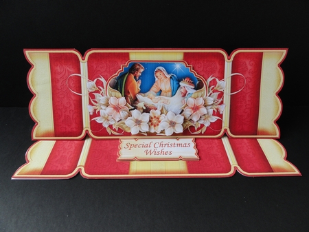 CHRISTMAS NATIVITY Large Dl Christmas Cracker Easel Card Kit by Valerie Spowart