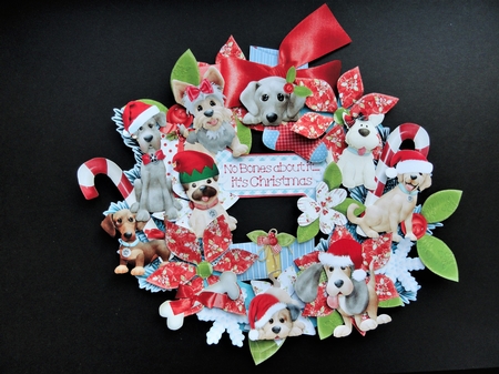 Gone to the Dogs at Christmas Design a Wreath Decoration by Valerie Spowart