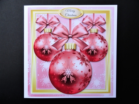 Beautiful Pink Baubles 8x8 by Valerie Spowart