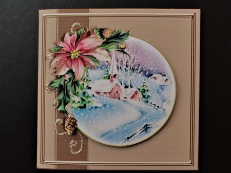 Rose Gold 3D Bauble Christmas Church Scene Kit.1 by Valerie Spowart