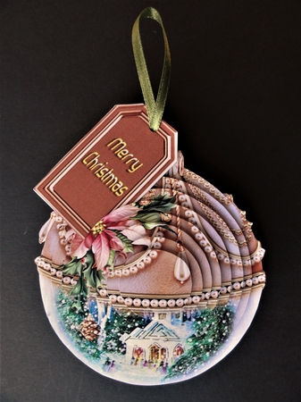 Rose Gold 3D Bauble Christmas Church Scene Kit.3 by Valerie Spowart
