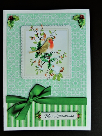 Robin In Winter Card Topper by Valerie Spowart