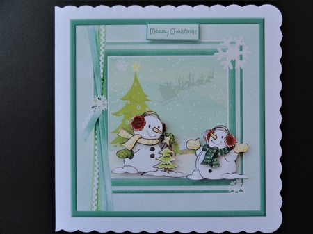 Snowmen and their Christmas tree by Valerie Spowart