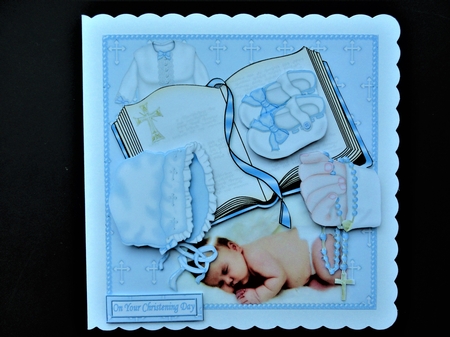 8x8 sweet angel boy Christening day mini kit by Valerie Spowart