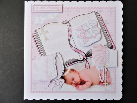 8x8 sweet angel girl Christening day mini kit by Valerie Spowart