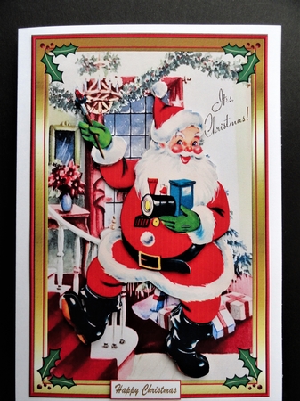 Jolly Santa Christmas Decoupage Topper by Valerie Spowart