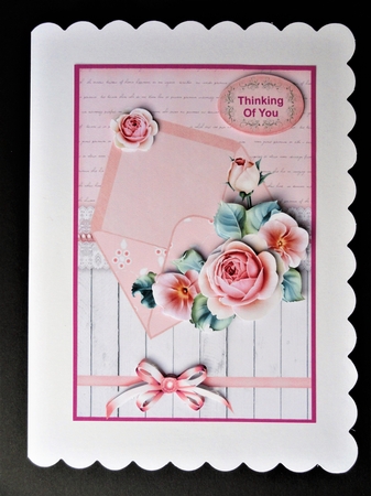 Envelope of flowers pink by Valerie Spowart