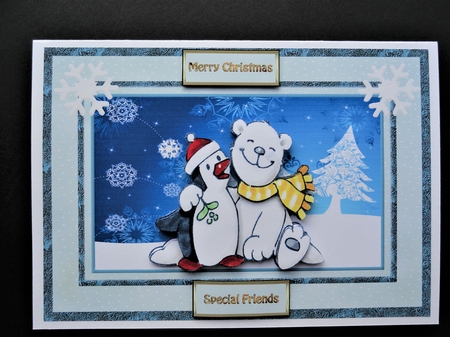 Polar bear and penguin friends by Valerie Spowart