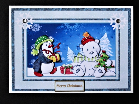 Penguins and polar bears Christmas by Valerie Spowart