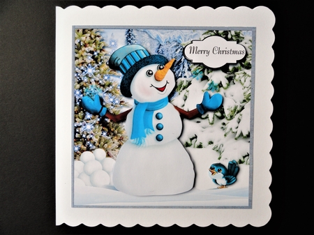 Christmas snowman and robin by Valerie Spowart