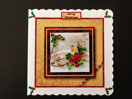 Christmas Robin - Stacked Card Front by Valerie Spowart