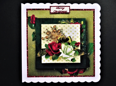 Christmas Roses - Stacked Card Front by Valerie Spowart
