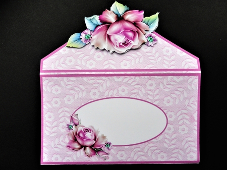 A Simple Rose Money/Voucher Wallet/Pocket/Envelope - Pink by Valerie Spowart