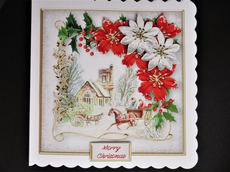 Winter Village Decoupage Card Front by Valerie Spowart