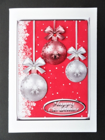  JJ CHRISTMAS RED BAUBLES 5X7 by Valerie Spowart