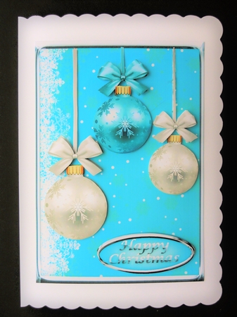 JJ CHRISTMAS TURQUOISE BAUBLES 5X7 by Valerie Spowart